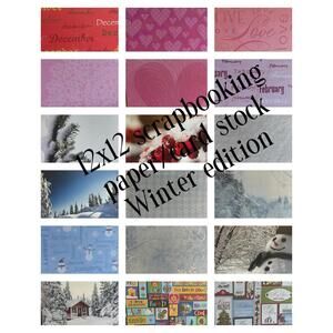 Scrapbooking Paper 12x12 - Winter Theme - Lot Of 18 Pages